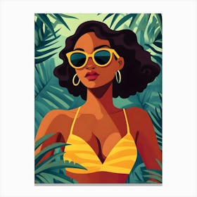 Afro-American Woman In Sunglasses Canvas Print