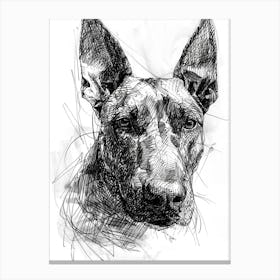 Miniature Bull Terrier Line Sketch 4 Canvas Print