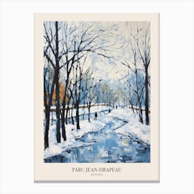 Winter City Park Poster Parc Jean Drapeau Montreal Canada 3 Canvas Print