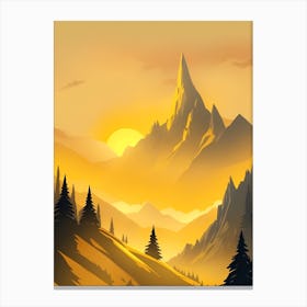 Misty Mountains Vertical Composition In Yellow Tone 7 Canvas Print