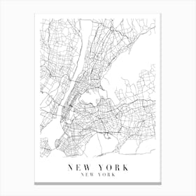 New York New York Street Map Minimal Canvas Print