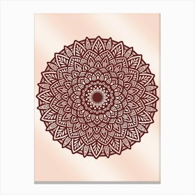 WA240001 - Intricate Bohemian Mandala - Detailed Geometric Design in Warm Earth Tones Canvas Print