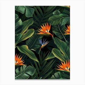 Bird Of Paradise Seamless Pattern 13 Canvas Print