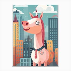 Unicorn In The City Canvas Print
