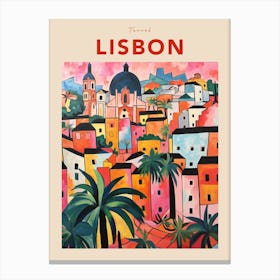 Lisbon Portugal Fauvist Travel Poster Canvas Print