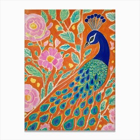 Peacock Painting Style unemployment Canvas Print