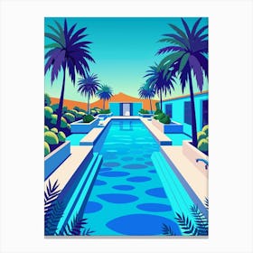 Cyan Oasis Bright Blue Swimming Pool Art Print Art Canvas Print