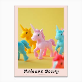 Rainbow Pastel Toy Unicorn Friends 3 Poster Canvas Print
