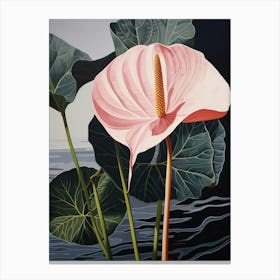 Flower Illustration Flamingo Flower 1 Canvas Print