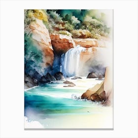 Waterfall Beach, Australia Water Colour  (3) Canvas Print