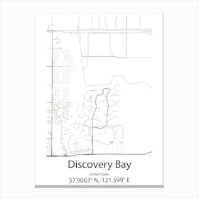 Discovery Bay,United States Minimalist Map 1 Canvas Print