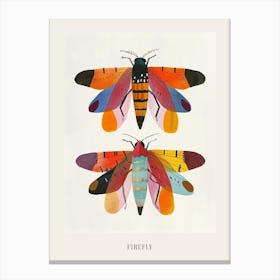 Colourful Insect Illustration Firefly 6 Poster Canvas Print