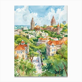 Storybook Illustration The University Of Austin Texas 1 Canvas Print