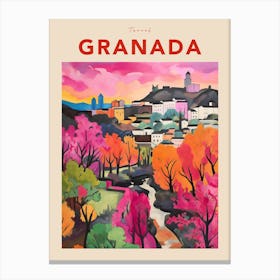 Granada Spain 4 Fauvist Travel Poster Canvas Print