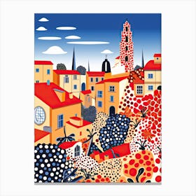 Lisbon, Illustration In The Style Of Pop Art 3 Canvas Print