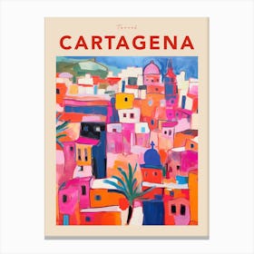 Cartagena Spain 6 Fauvist Travel Poster Canvas Print