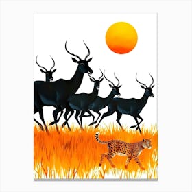 Cheetah And Antelope Canvas Print