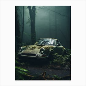 Abandoned Porsche 911 In The Forest Canvas Print