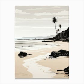 Palm Trees On The Beach Canvas Print