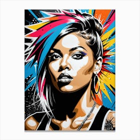 Graffiti Mural Of Beautiful Hip Hop Girl 36 Canvas Print