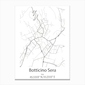 Botticino Sera,Italy Minimalist Map Canvas Print