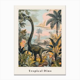 Tropical Dinosaur Painting 1 Poster Canvas Print