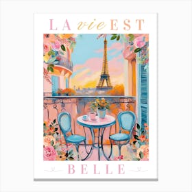 Paris Flower Poster Canvas Print