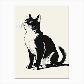 Black And White Cat Canvas Print