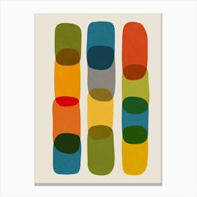 Mid Century Colorful Shapes Canvas Print
