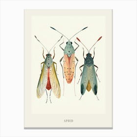 Colourful Insect Illustration Aphid 8 Poster Canvas Print