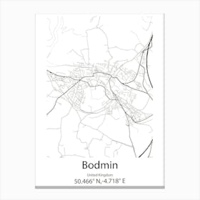 Bodmin,United Kingdom Minimalist Map Toile