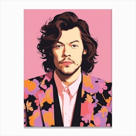 Harry Styles Pink Portrait 2 Canvas Print
