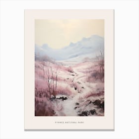 Dreamy Winter National Park Poster  Pyrnes National Park France 3 Canvas Print