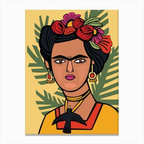 Frida Kahlo Illustrated Canvas Print