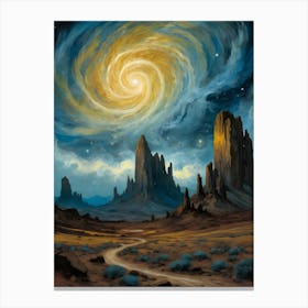 Galaxy In The Desert Canvas Print