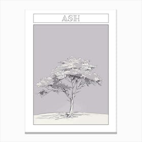 Ash Tree Minimalistic Drawing 3 Poster Canvas Print