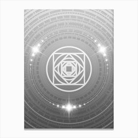 Geometric Glyph in White and Silver with Sparkle Array n.0206 Canvas Print