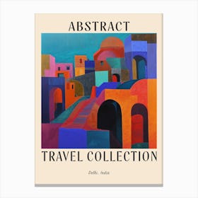 Abstract Travel Collection Poster Delhi India 4 Canvas Print