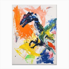 Abstract Colourful Dinosaur Brushstroke Canvas Print