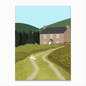 Country House with Geese Canvas Print