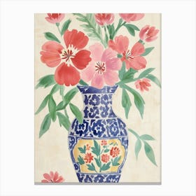 Asian style flower vase Canvas Print