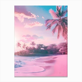 Pink Beach Sunset 1 Canvas Print