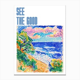 See The Good Poster Seaside Doodle Matisse Style 3 Canvas Print