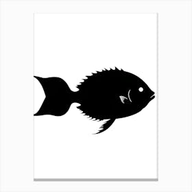 Simple Black Fish Silhouette 1 Canvas Print