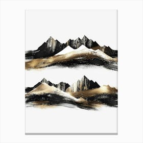 Gold And Black Mountains 5 Canvas Print