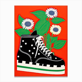 Enchanted Garden Stroll: Flowers in Sneakers Canvas Print