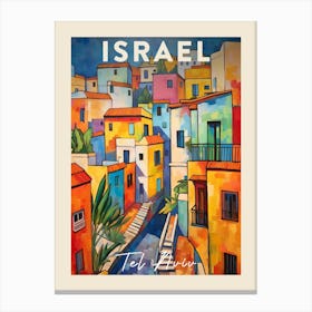 Tel Aviv Israel 2 Fauvist Painting Travel Poster Canvas Print