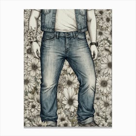 Man In Denim Canvas Print