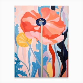 Poppy 1 Hilma Af Klint Inspired Pastel Flower Painting Canvas Print