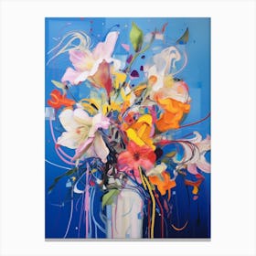 Abstract Flower Painting Larkspur 1 Canvas Print